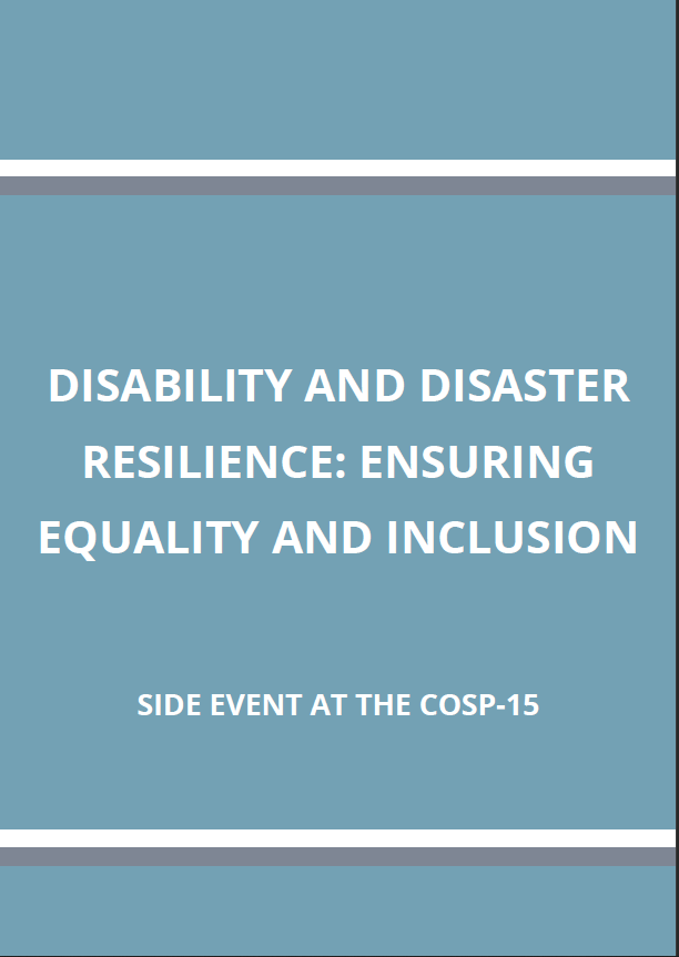 Cover page of Disability and Disaster Resilience