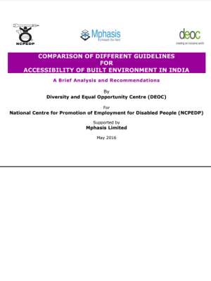 Cover page of Comparison of Accessibility Standards for the Built Environment