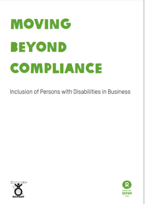 Cover page of Inclusion of Persons with Disabilities in Businesses