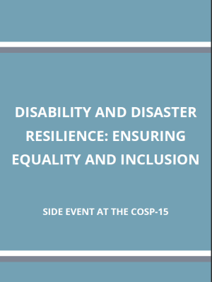 Cover page of Disability and Disaster Resilience