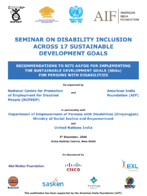 cover page of seminar on Disability Inclusion across 17 Sustainable Development Goals